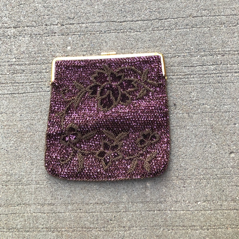Purple Beaded Clutch
